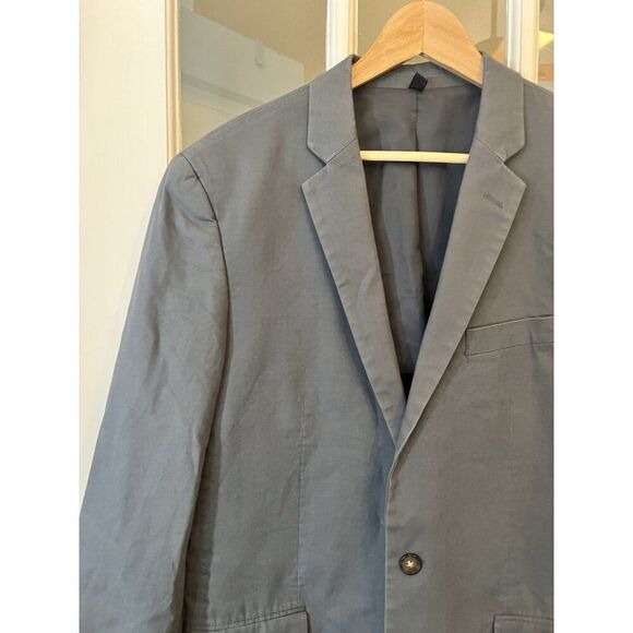 J.Crew Thompson Mens Solid Gray Cotton Mens Blazer - Unstructured 42L. - Picture 2 of 8